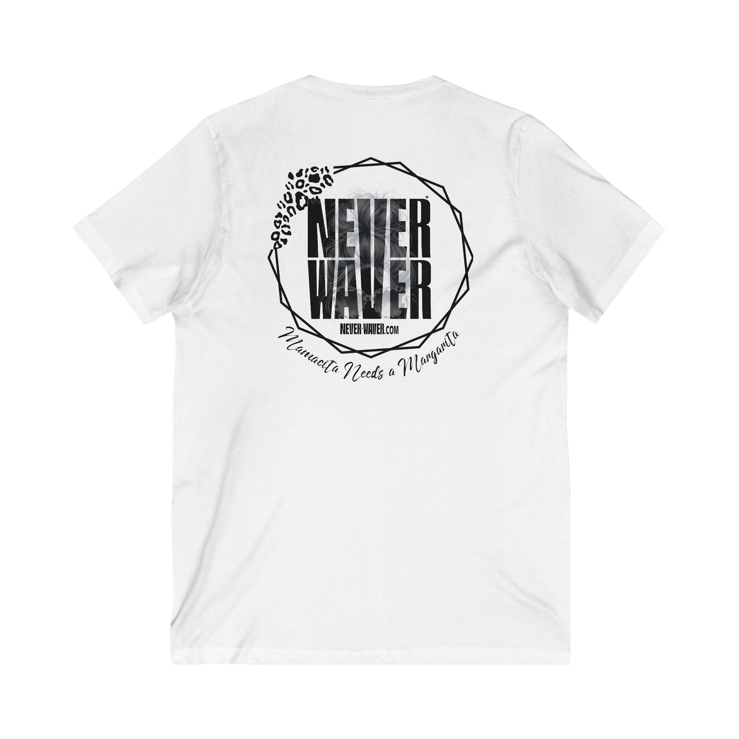 Never Waver Mamacita Needs a Margarita V-Neck Tee for Moms - Patriotic Short Sleeve Shirt - Never Waver