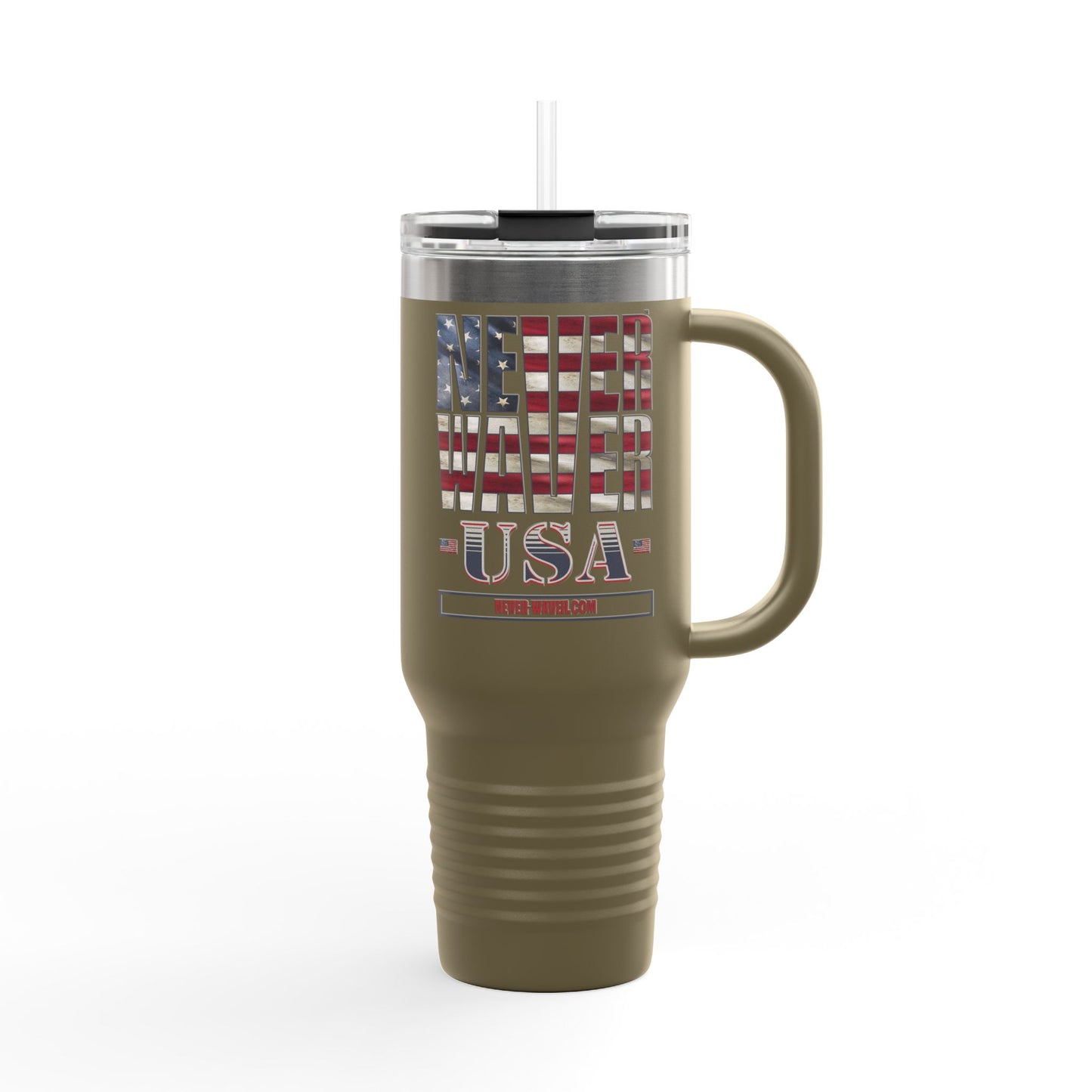 Never   Waver USA Insulated Travel Mug, 40oz - Never Waver