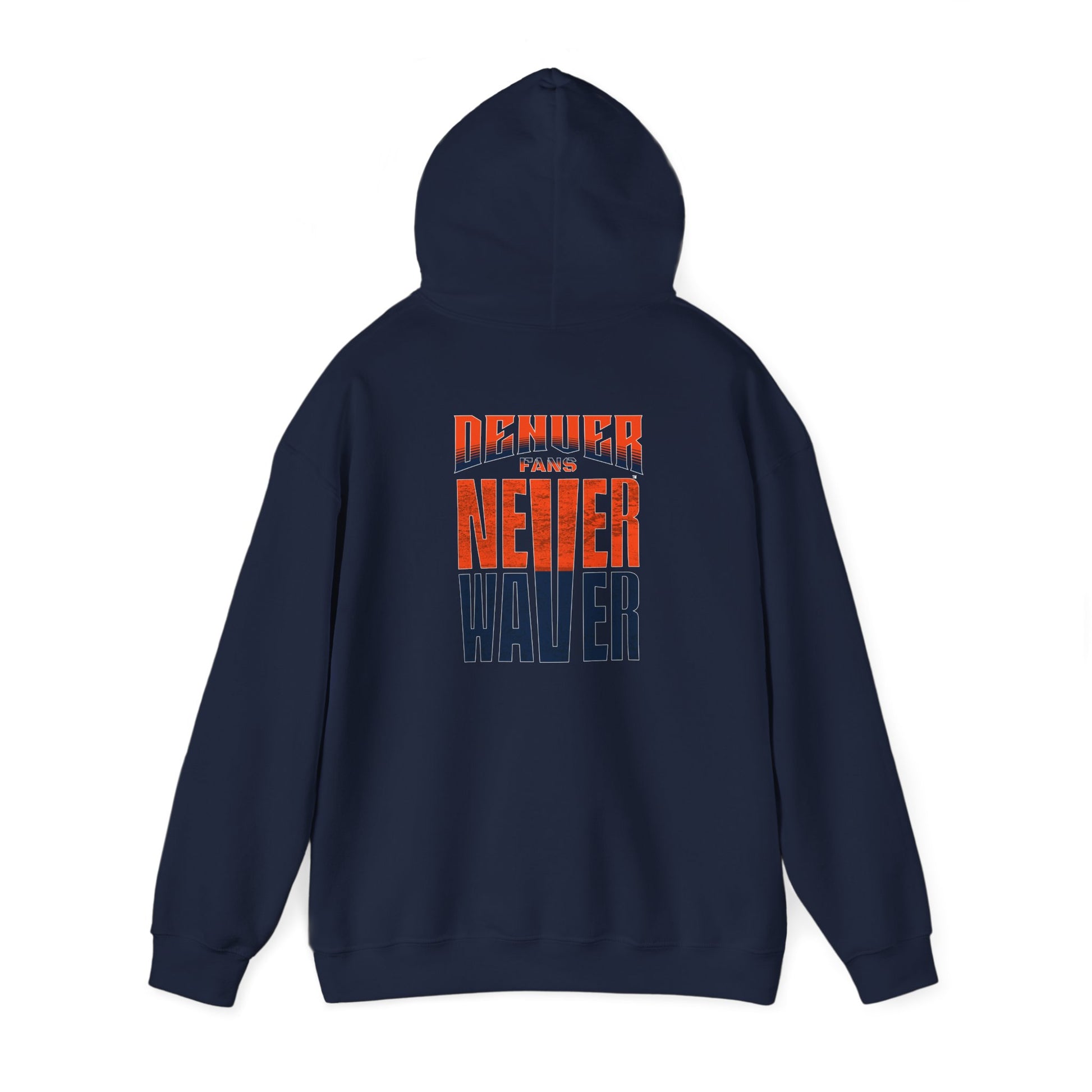 Unisex Heavy Blend™ Hooded Sweatshirt - 'Denver Fans Never Waver' Motivational Design - Never Waver