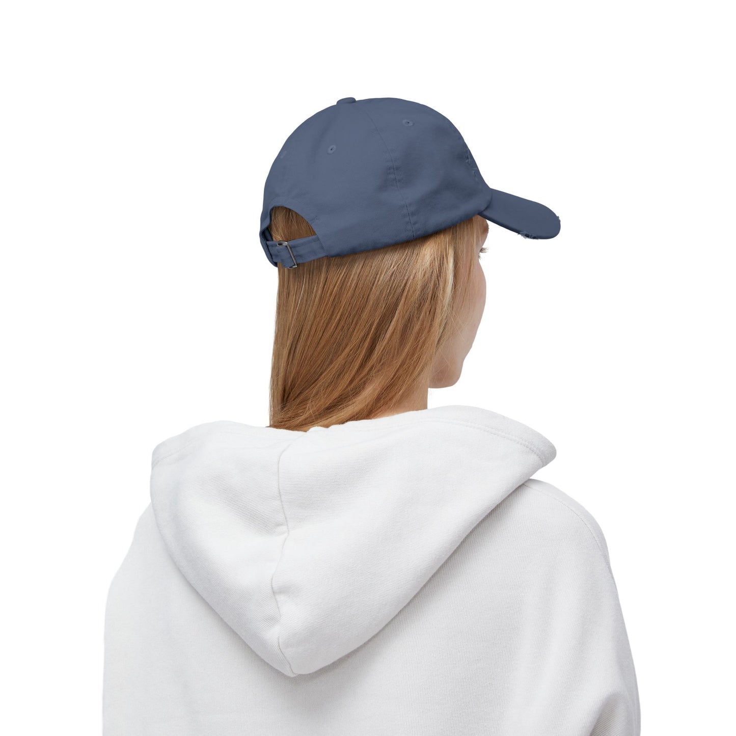 Unisex Distressed Cap - 'Never Waver' Casual Hat for Everyday Style