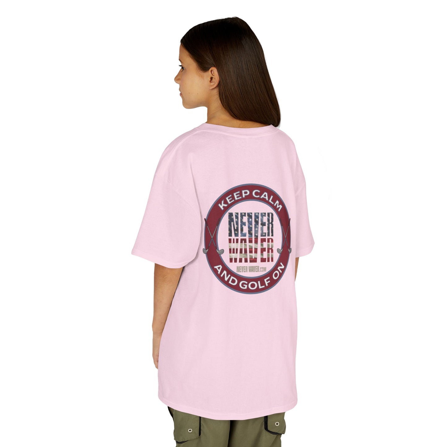 Kids Golf Tee - Keep Calm Never Waver and Golf On - Never Waver
