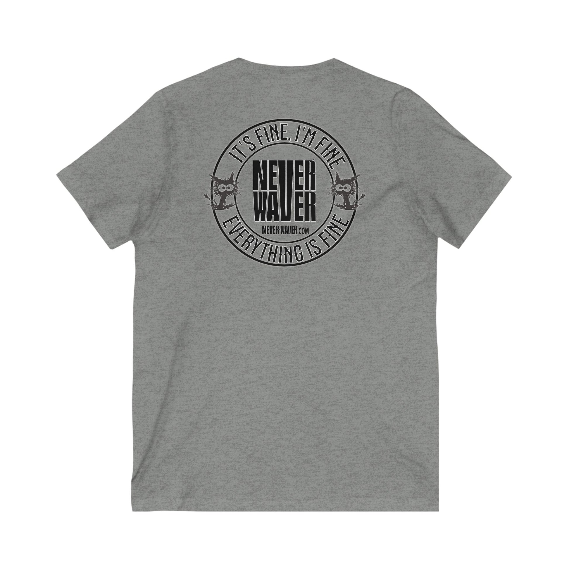 It's Fine , I'm Fine Never Waver Everything Is Fine V-Neck Tee for Moms - Patriotic Short Sleeve Shirt - Never Waver