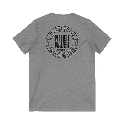It's Fine , I'm Fine Never Waver Everything Is Fine V-Neck Tee for Moms - Patriotic Short Sleeve Shirt - Never Waver