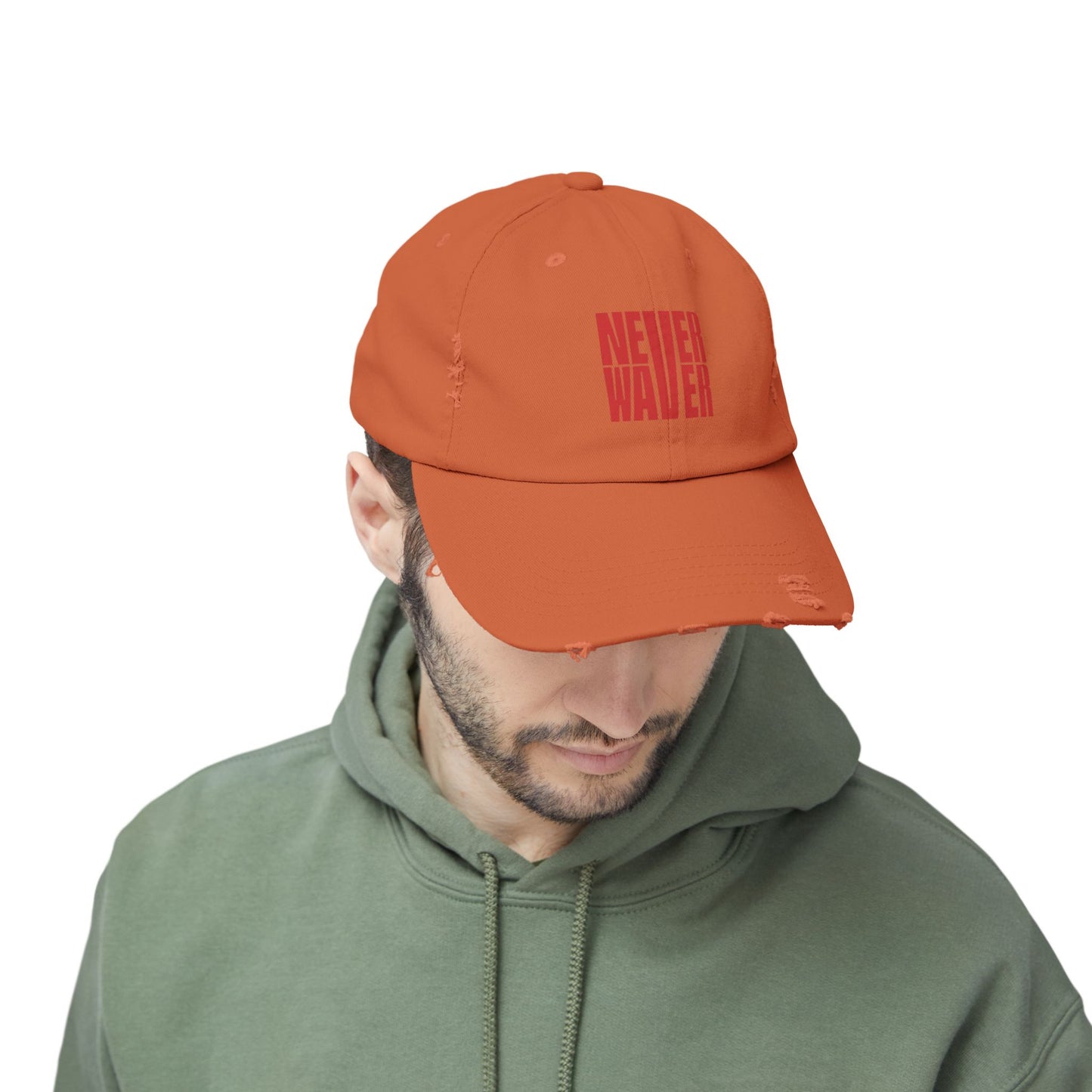 Distressed Cap - Never Waver Statement Hat for Everyday Style