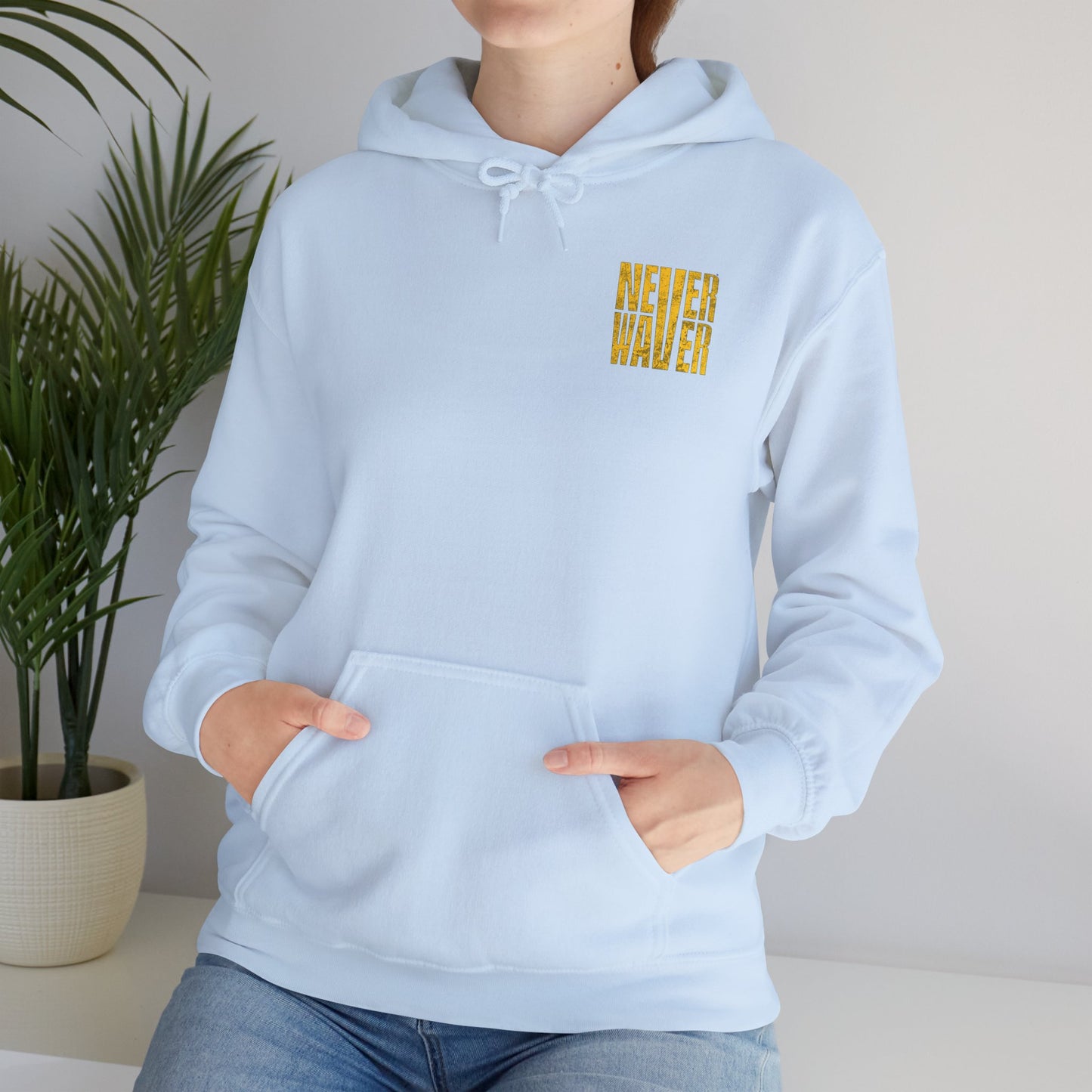 Los Angeles Fans Never Waver w Leopard Football Unisex Heavy Blend™ Hooded Sweatshirt - Cozy, Motivational Apparel for Everyday Wear