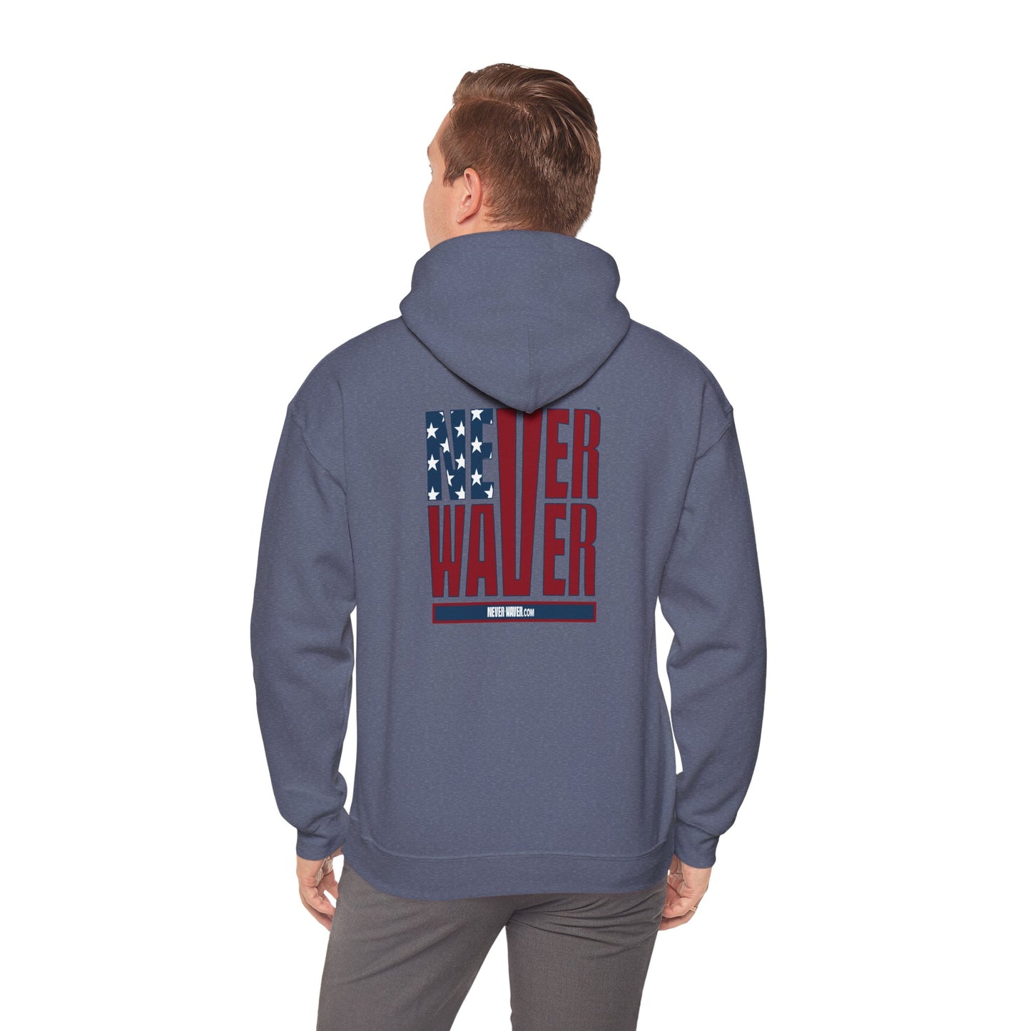 Patriotic Unisex Heavy Blend Hoodie - Never Waver Design - Never Waver