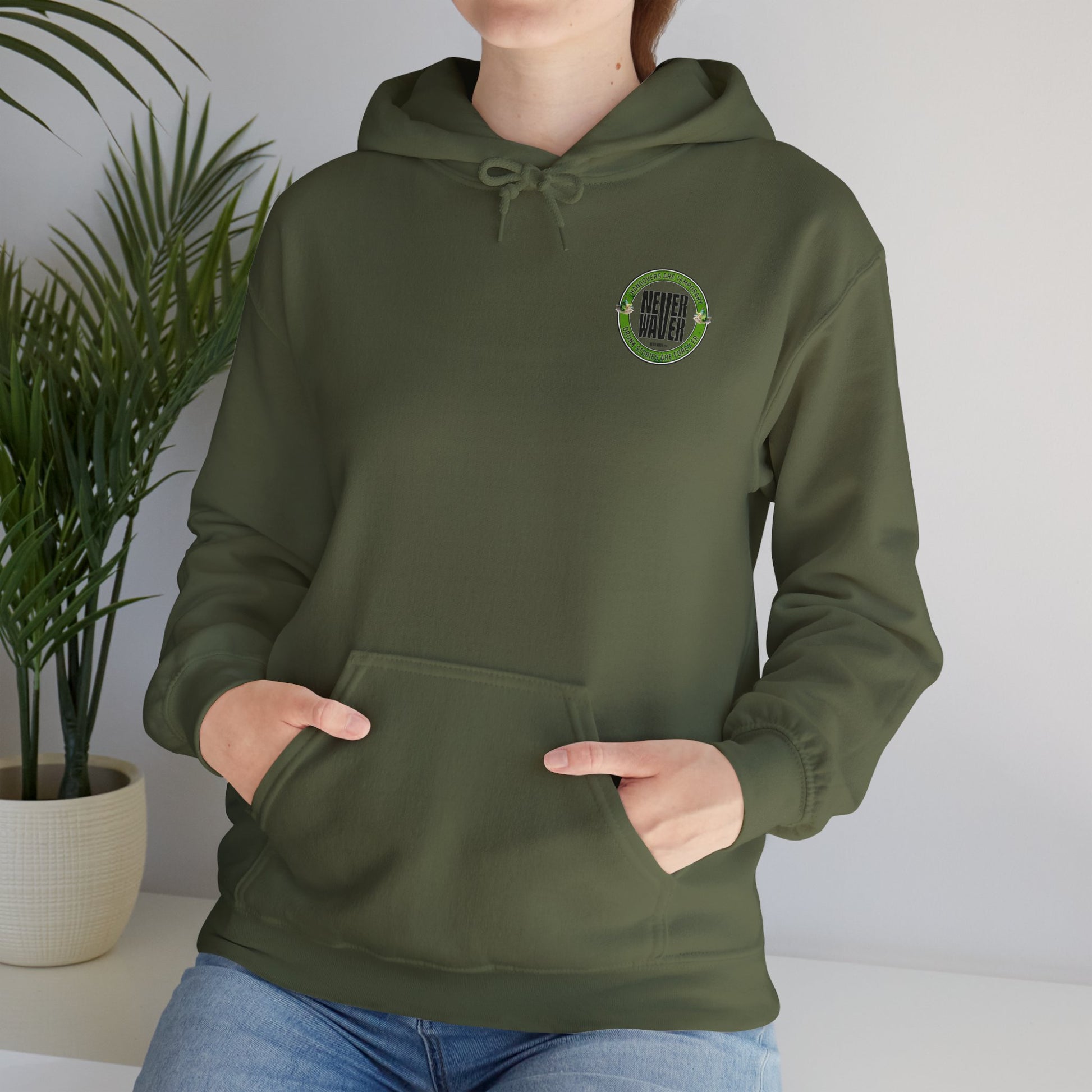 Unisex Heavy Blend™ Hooded Sweatshirt - 'Never Waver Hangovers Are Temporary Drunk Stories Are Forever - Never Waver