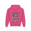 Youth Heavy Blend Hoodie - "America Never Waver " Motivational Sweatshirt - Never Waver