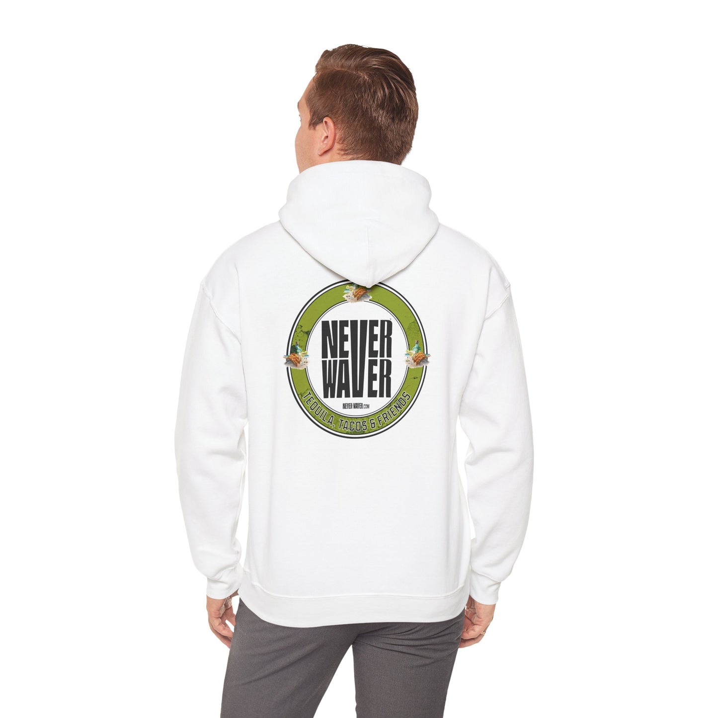 Eco-Friendly Unisex Hoodie: "Never Waver Tequila, Tacos, And Friends" - Never Waver