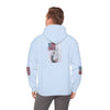 Unisex Heavy Blend™ Hooded Sweatshirt - Stylish Comfort with 'Never Waver Trump Fist Pump W Jesus  Protection' Design - Never Waver