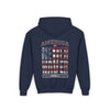 Youth Heavy Blend Hoodie - "America Never Waver " Motivational Sweatshirt - Never Waver