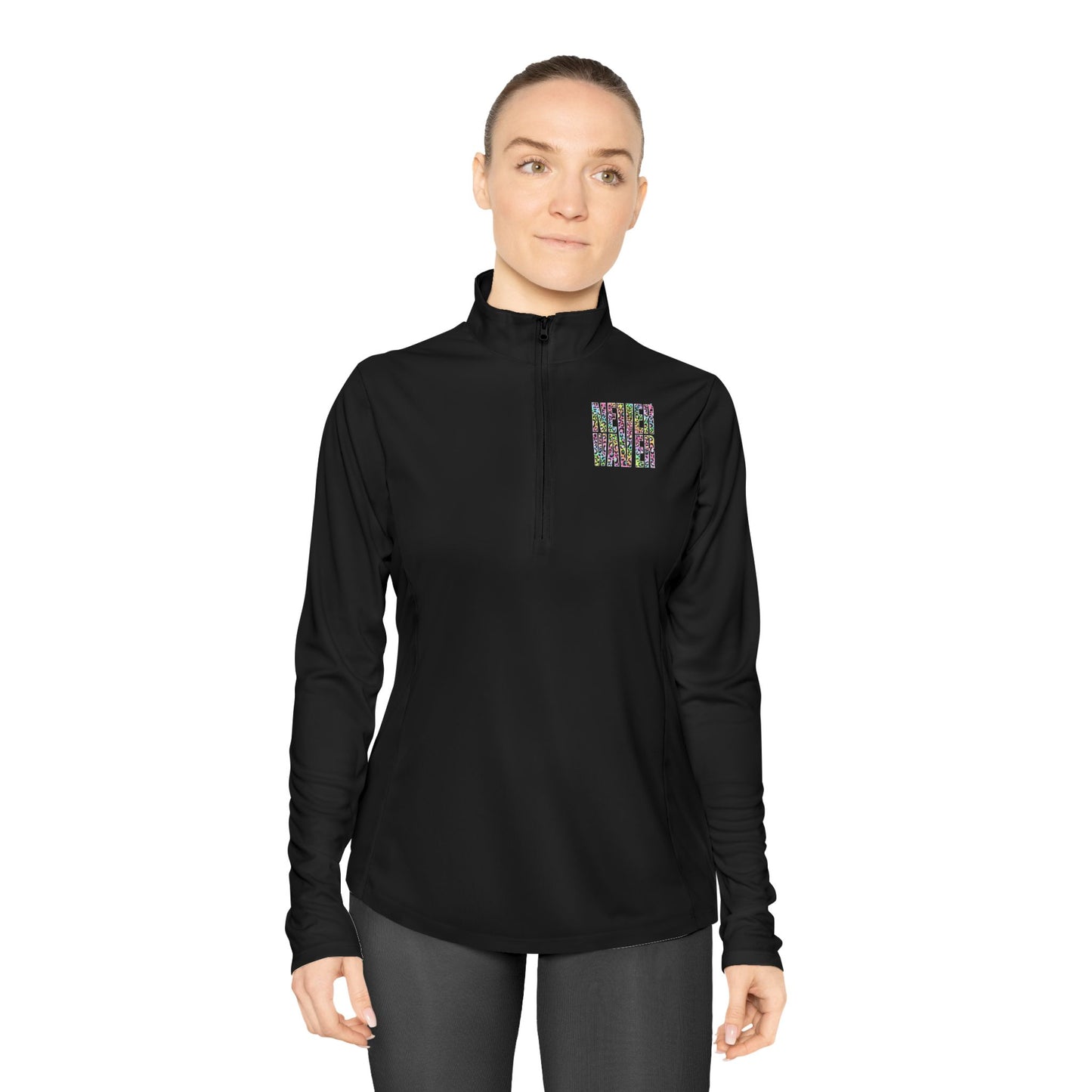 Never Waver Leopard Ladies Quarter-Zip Pullover - Never Waver