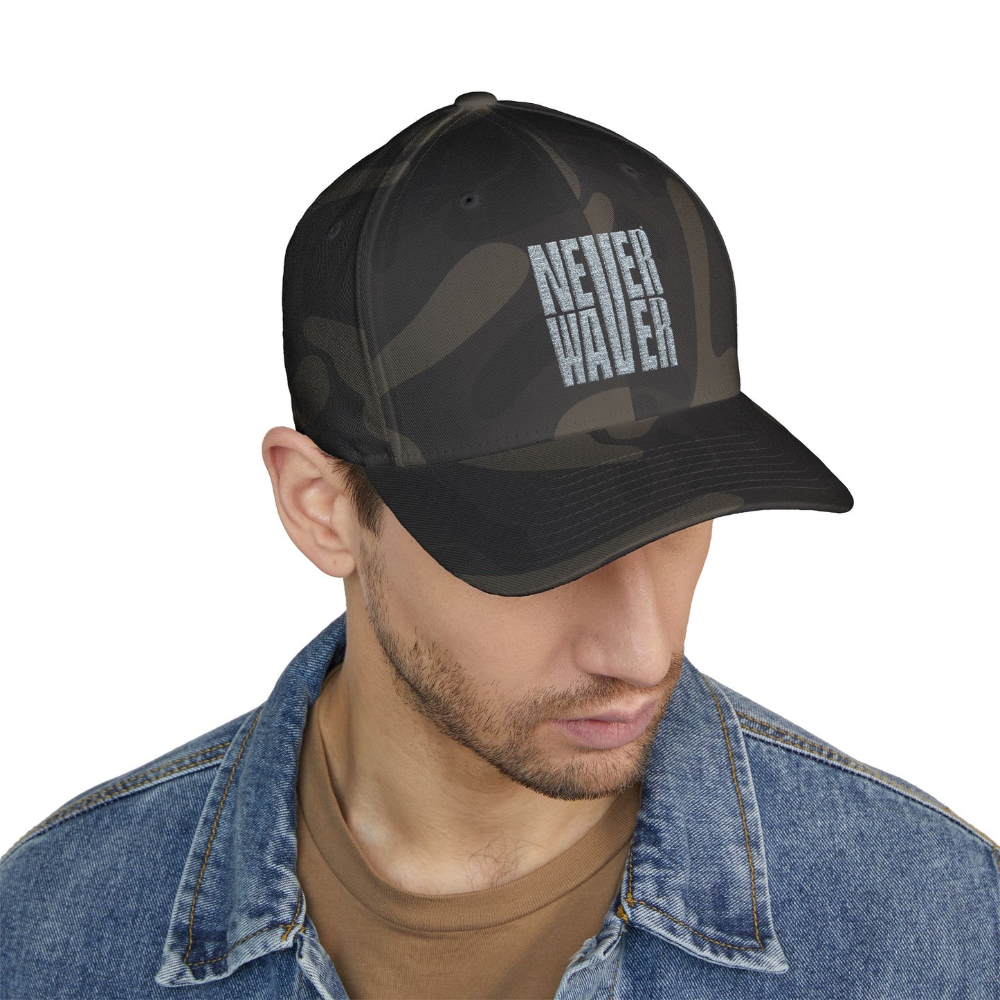 Embroidered Motivational Baseball Cap - 'Never Waver' - Perfect for Outdoor Enthusiasts