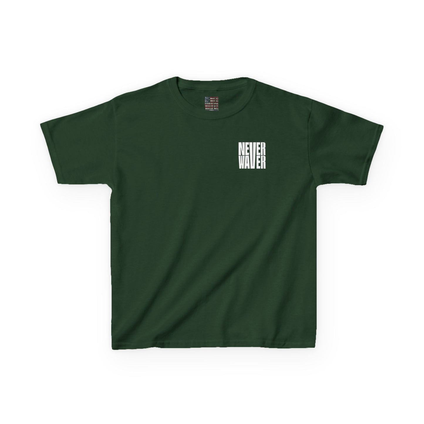 Kids Golf Tee -Never Waver” Jesus a bold, eye-catching design that reflects a steadfast faith and confidence in Christ. - Never Waver