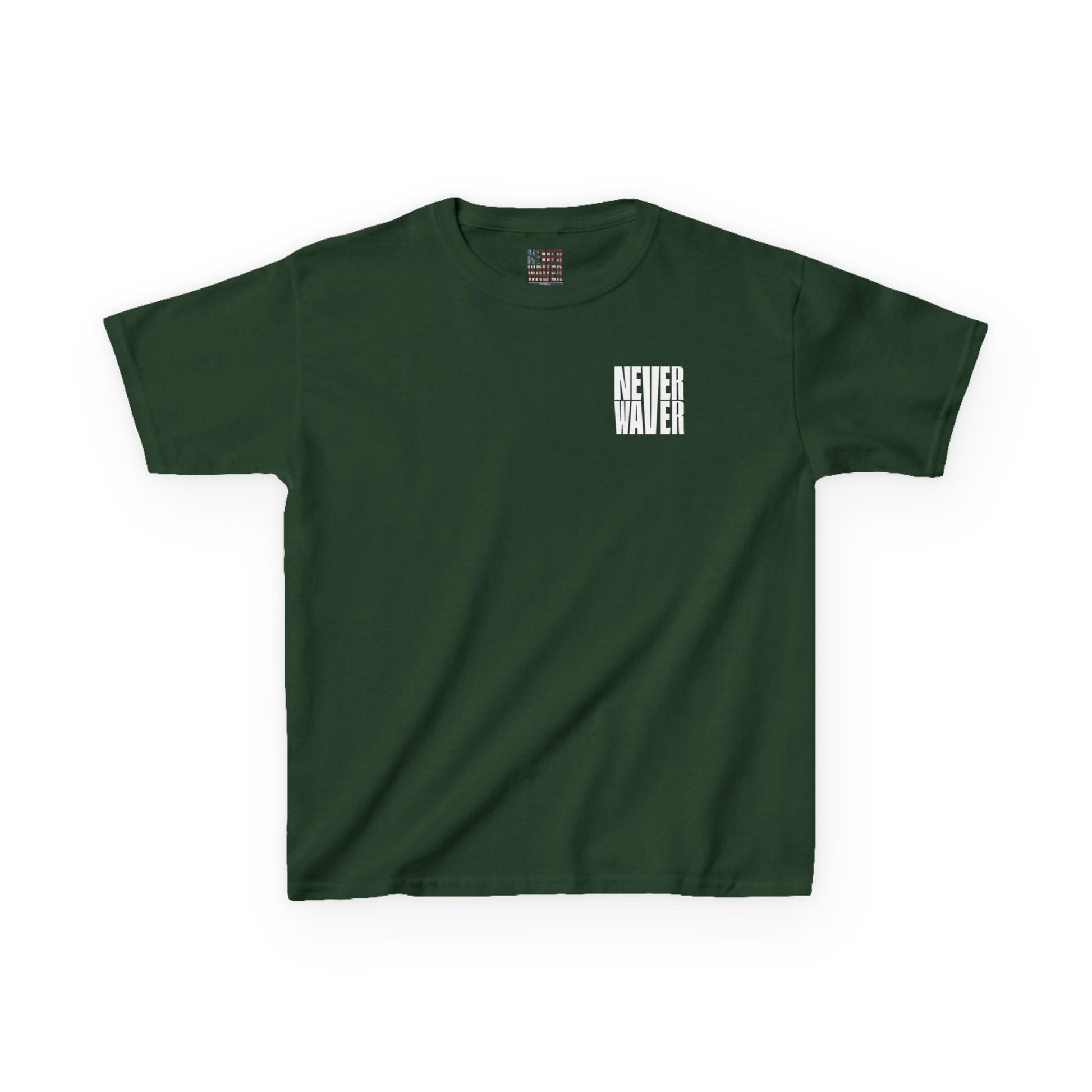 Kids Golf Tee -Never Waver” Jesus a bold, eye-catching design that reflects a steadfast faith and confidence in Christ. - Never Waver