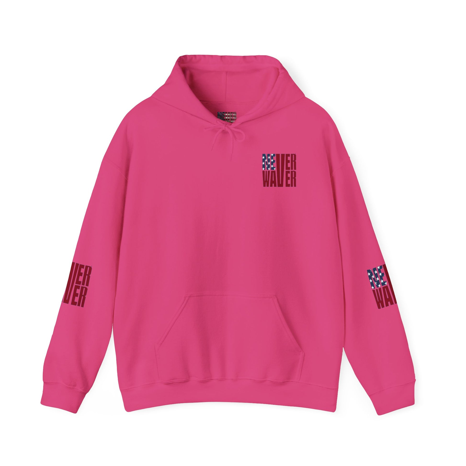Unisex Heavy Blend™ Hooded Sweatshirt - Stylish Comfort with 'Never Waver Trump Fist Pump W Jesus  Protection' Design - Never Waver