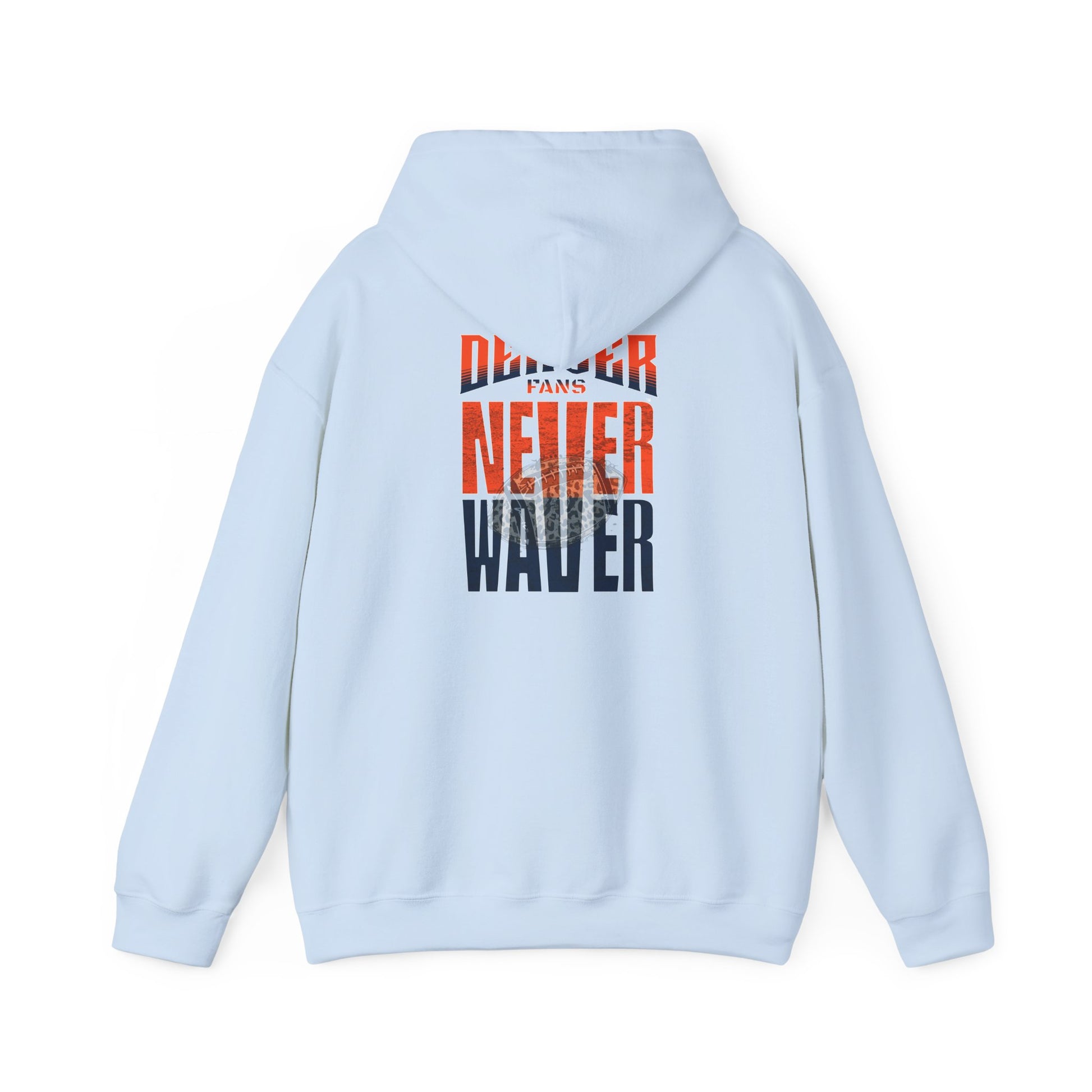 Unisex Heavy Blend™ Hooded Sweatshirt - Denver Fans Never Waver W Leopard Football Motivation - Never Waver
