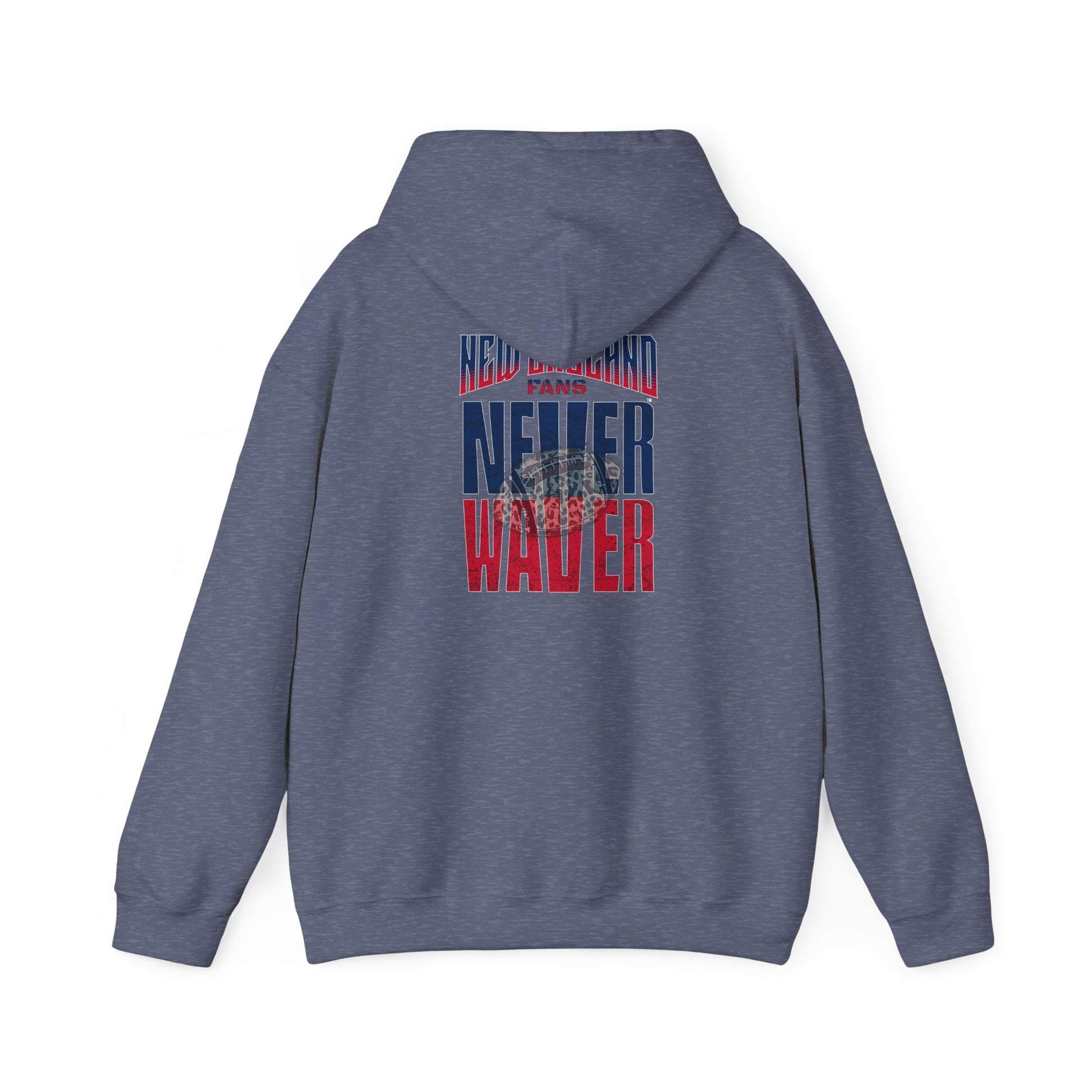 Unisex Heavy Blend™ Hooded Sweatshirt - New England Fans Never Waver w Leopard football - Never Waver