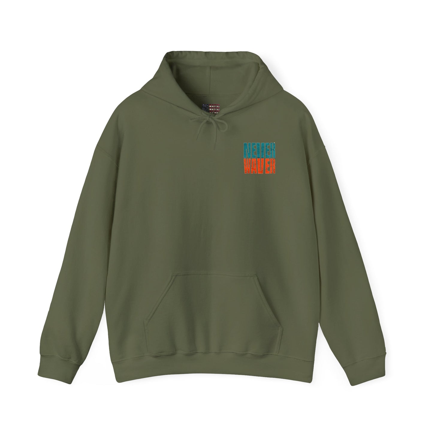 Unisex Heavy Blend™ Hooded Sweatshirt -Miami Fans  NEVER WAVER w Leopard Football | Cozy Streetwear for Every Day - Never Waver