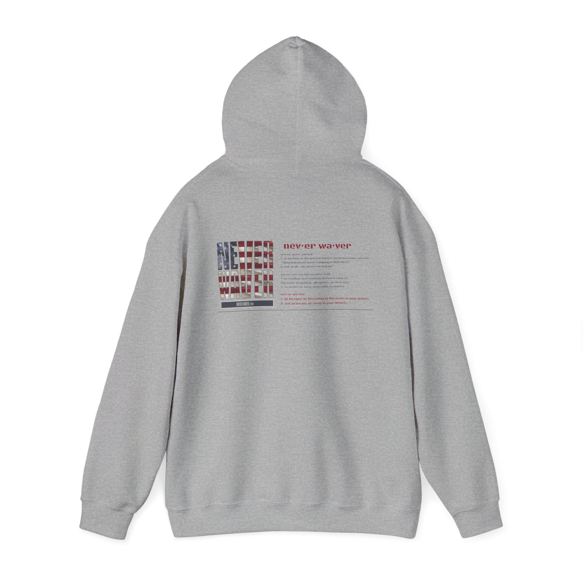 Inspirational Unisex Hoodie - 'Never Waver Definition ' Motivational Sweatshirt - Never Waver