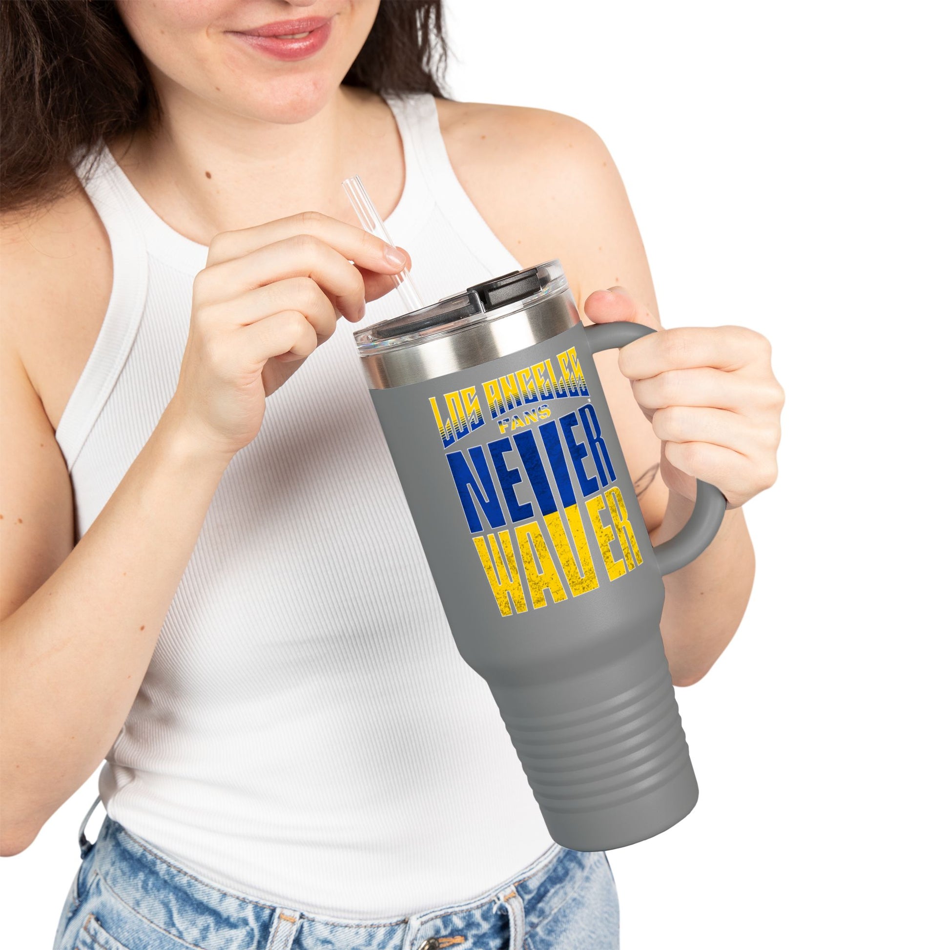 Los Angeles Fans Never Waver Insulated Travel Mug, 40oz - Never Waver