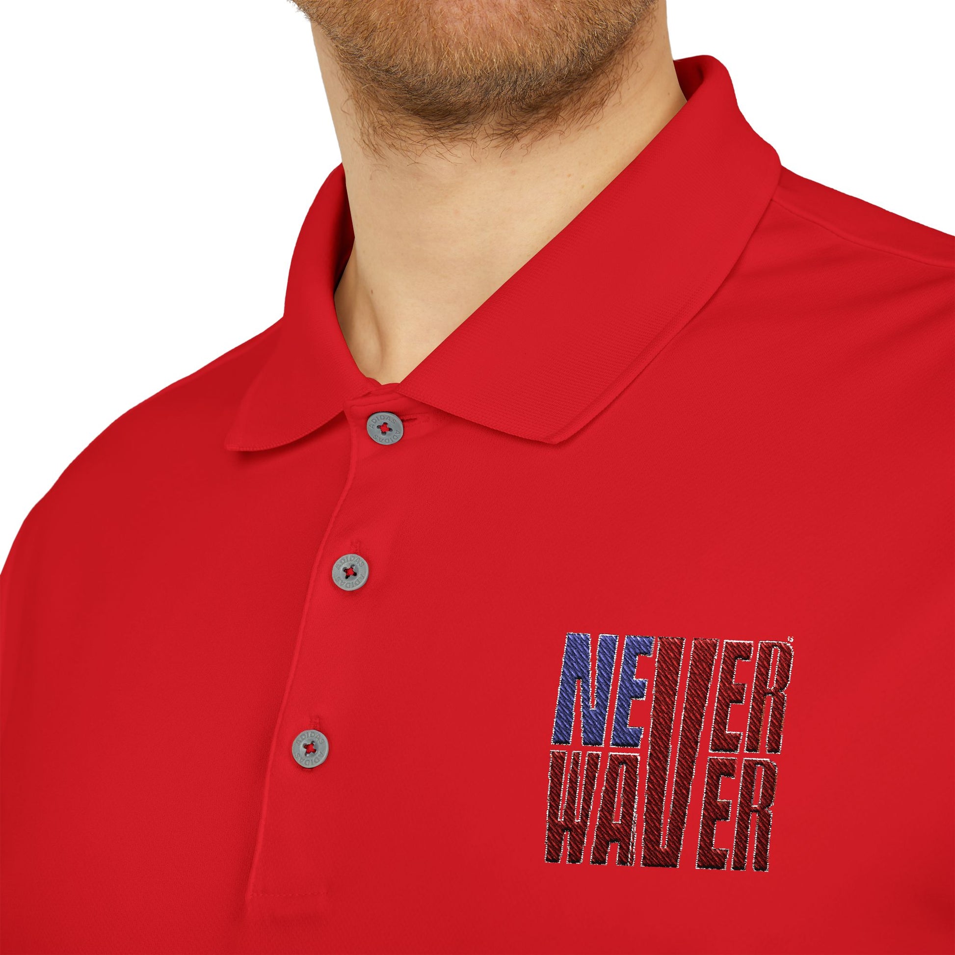 Never Waver Embroidered adidas Unisex Performance Polo - Never Waver