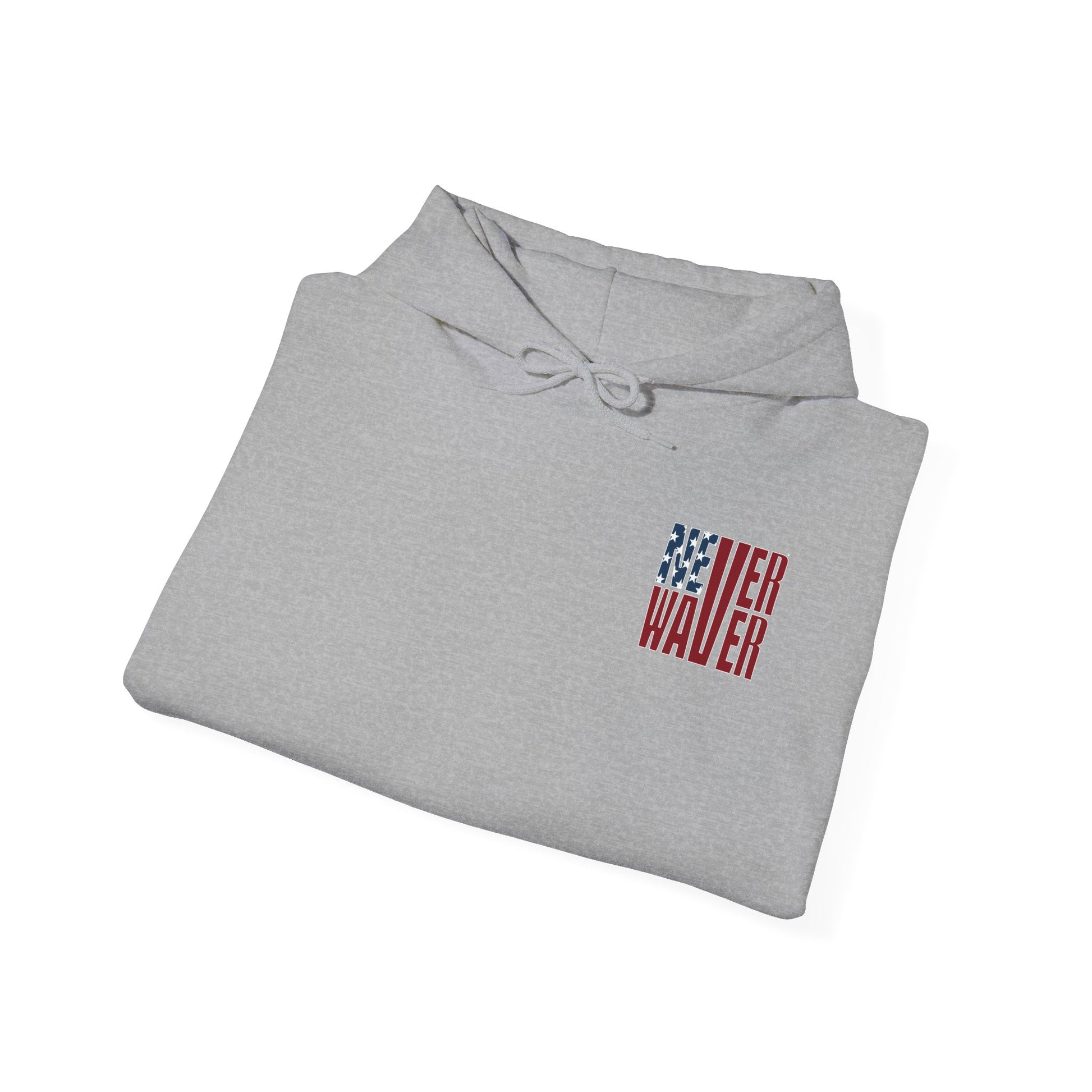 Unisex Heavy Blend™ Hooded Sweatshirt - 'New York Fans Never Waver W Leopard Football' American Pride Design - Never Waver