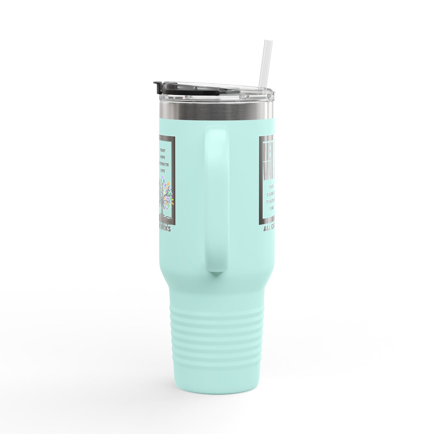 Insulated Travel Mug - Never Waver Tree of Cancer Ribbons, 40oz - Never Waver