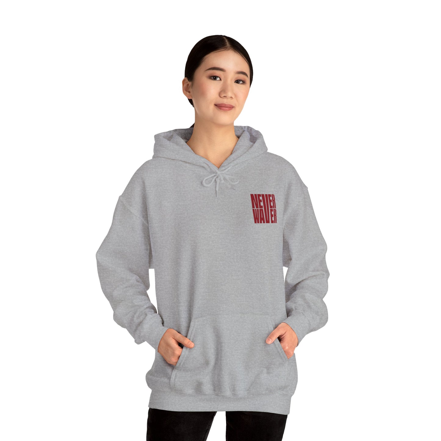 Unisex Heavy Blend™ Hoodie - 'Never Waver Just A Mom Trying Not to Raise A&&holes' - Never Waver