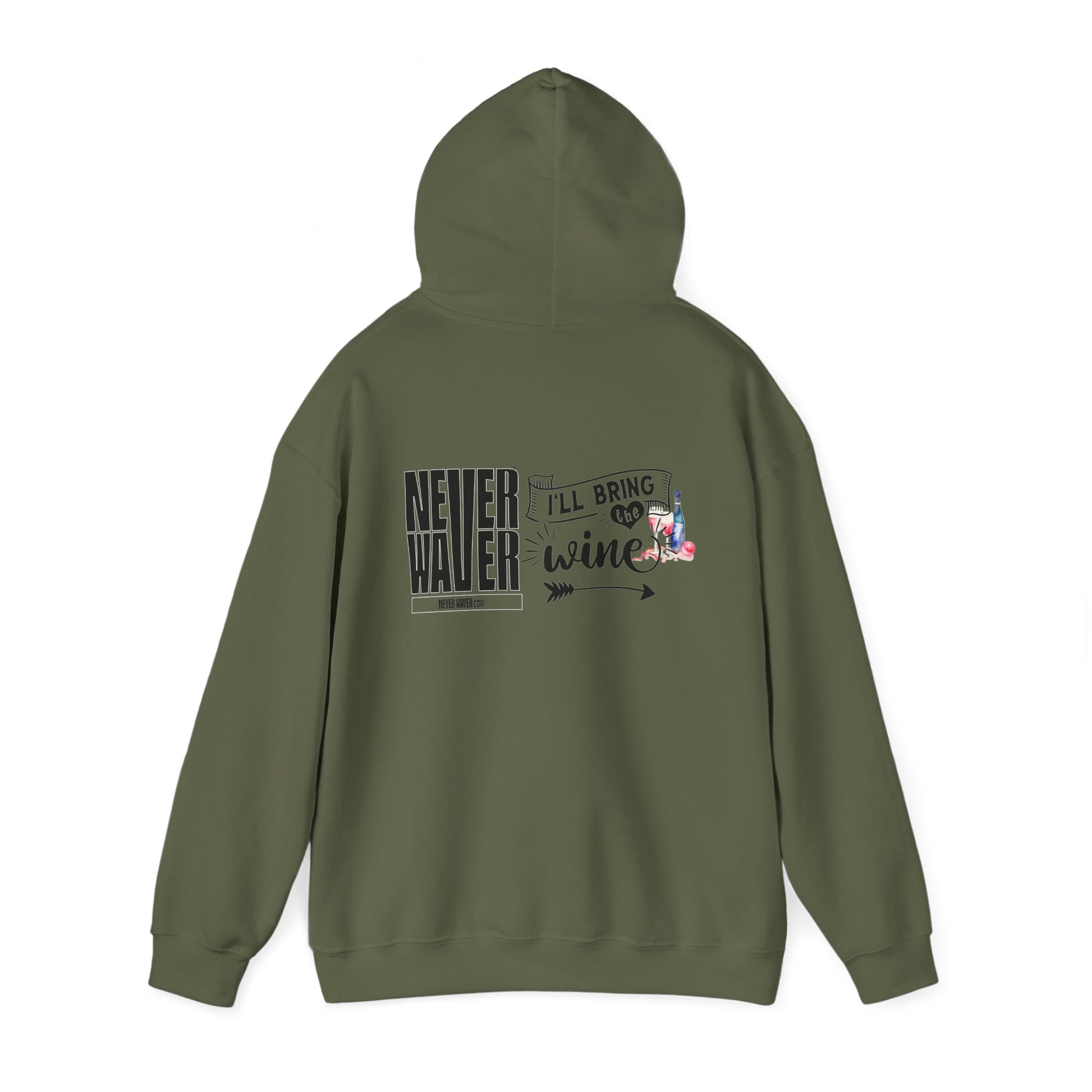 Unisex Heavy Blend™ Hooded Sweatshirt - "Never Waver I'll Bring The Wine" Inspirational Hoodie - Never Waver