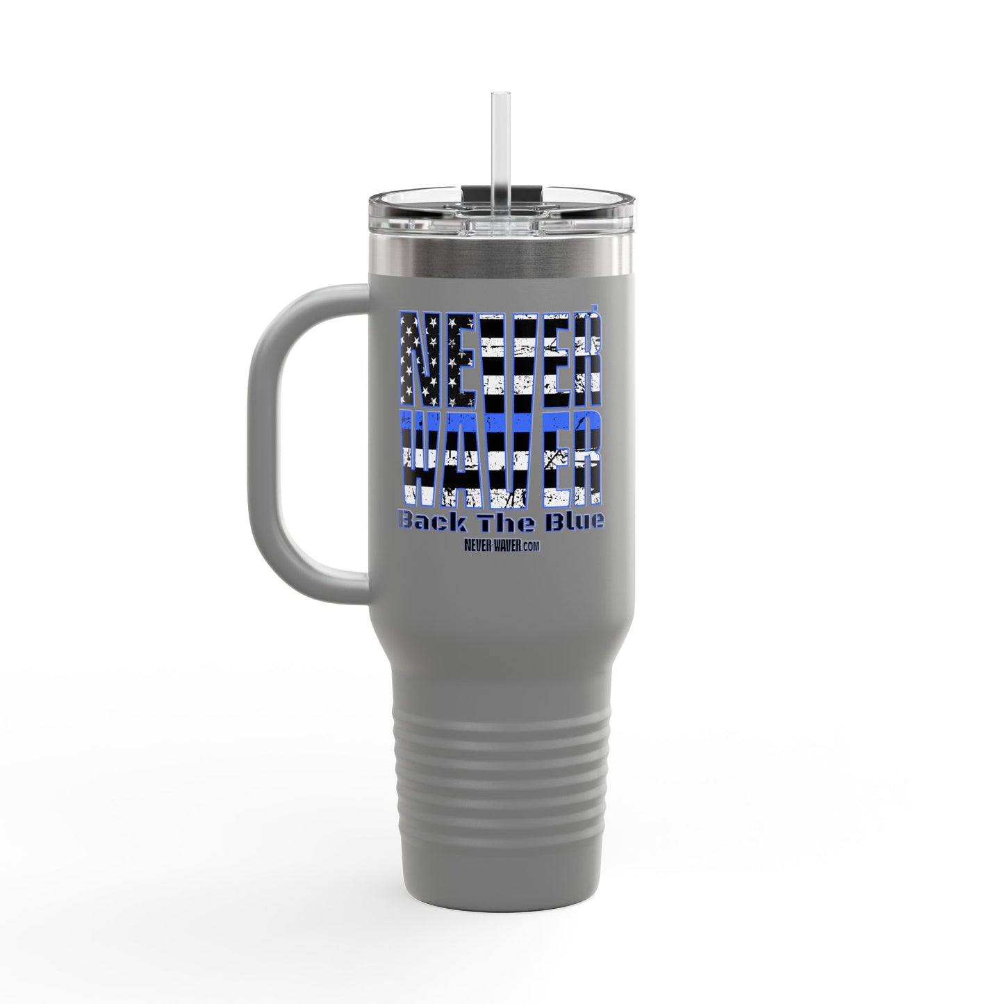 Blue Back The Blue Insulated Travel Mug Support - Never Waver