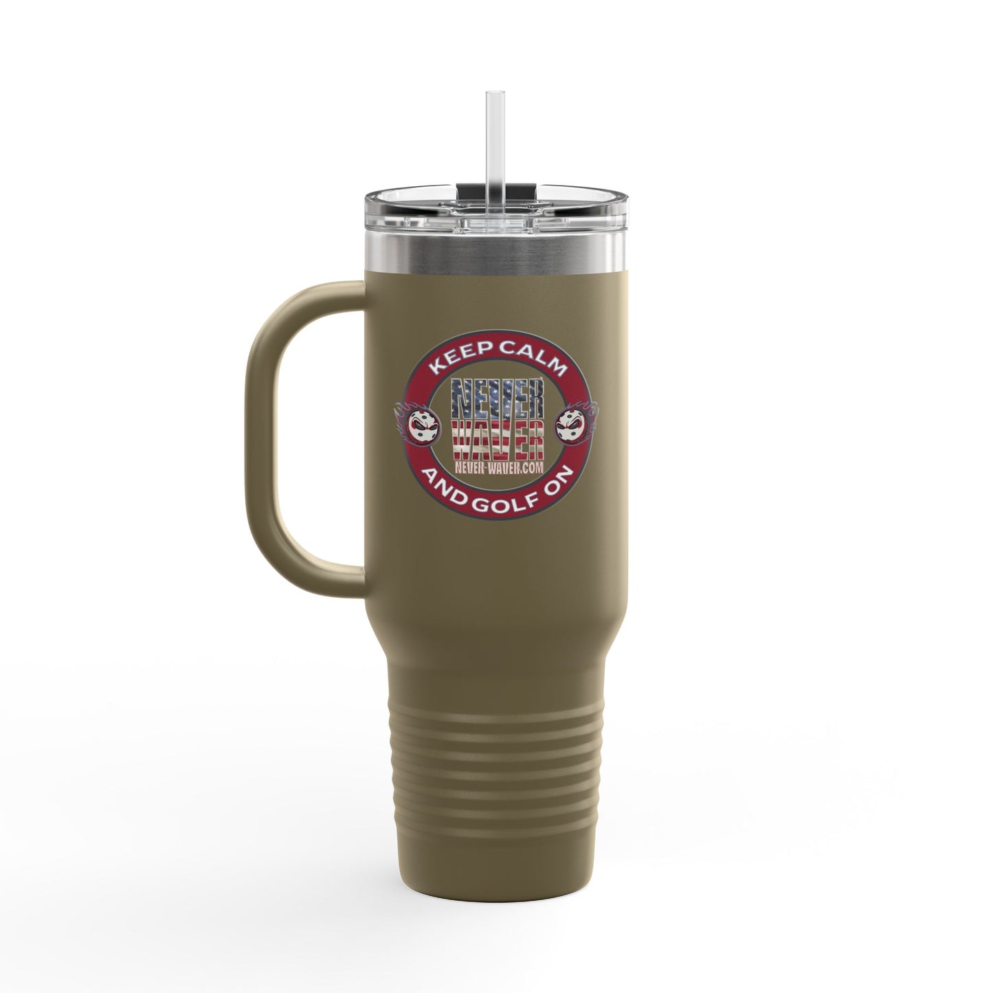 Insulated Travel Mug - "Never Waver Golf" - 40oz Sporty Drinkware - Never Waver