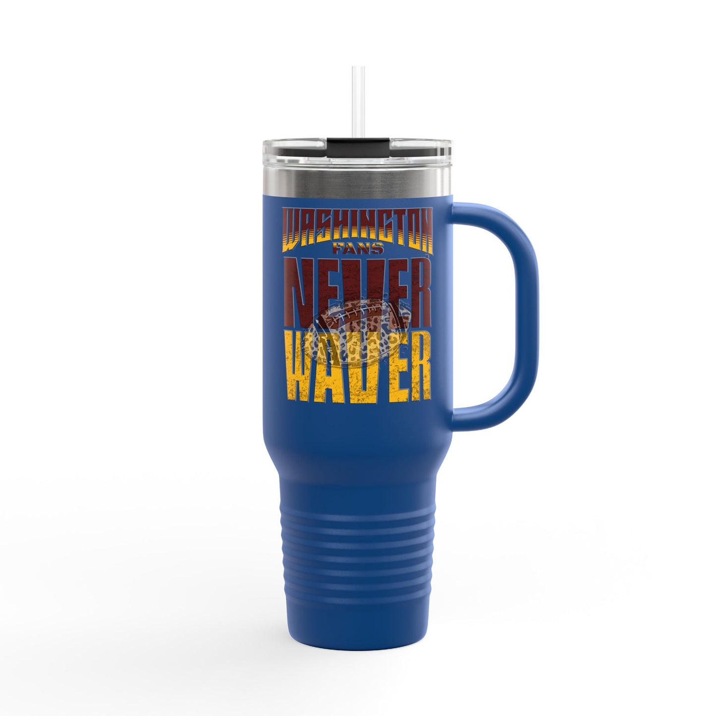 Washington Fans Never Waver W-Leopard Football Insulated Travel Mug, 40oz - Never Waver