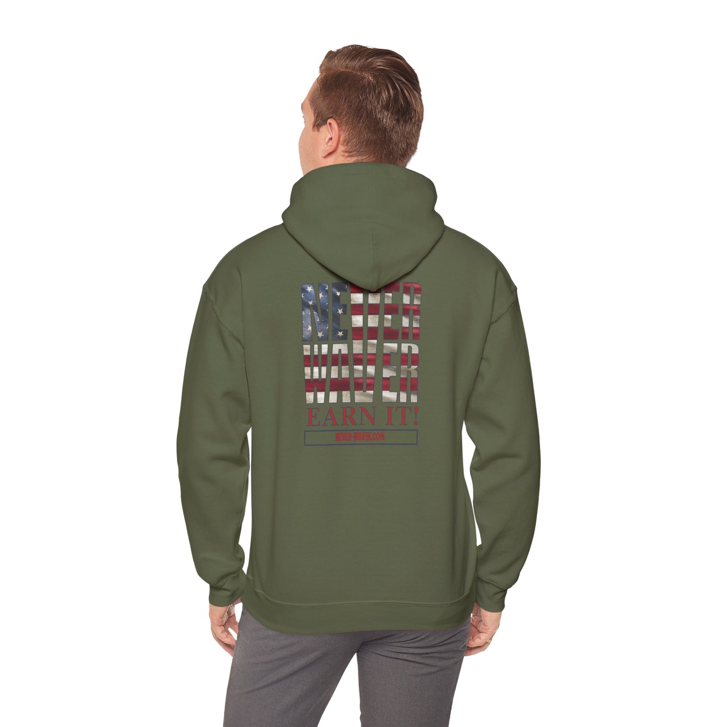 Never Waver Earn It Hooded Sweatshirt - Unisex Heavy Blend™ - Never Waver