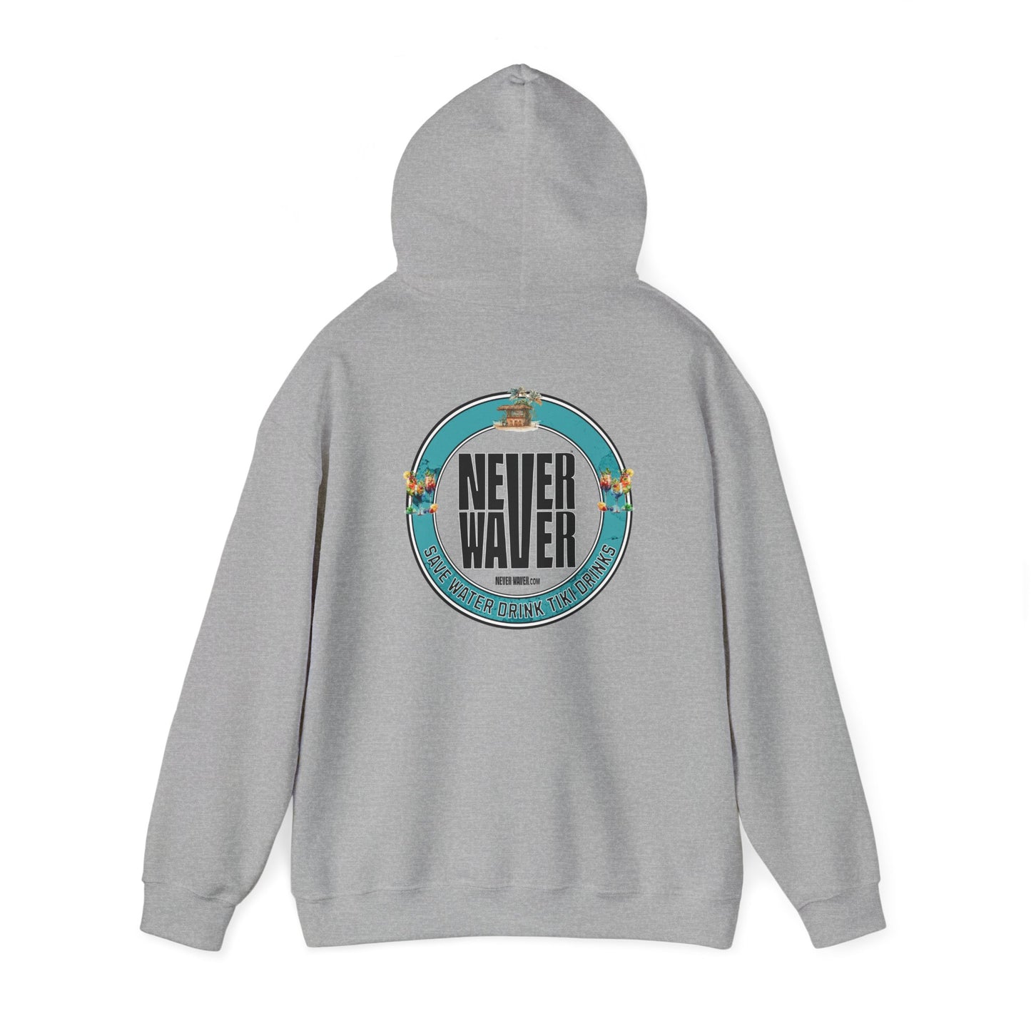Eco-Friendly Unisex Hoodie: "Never Waver Save Water Drink Tiki Drinks" - Never Waver