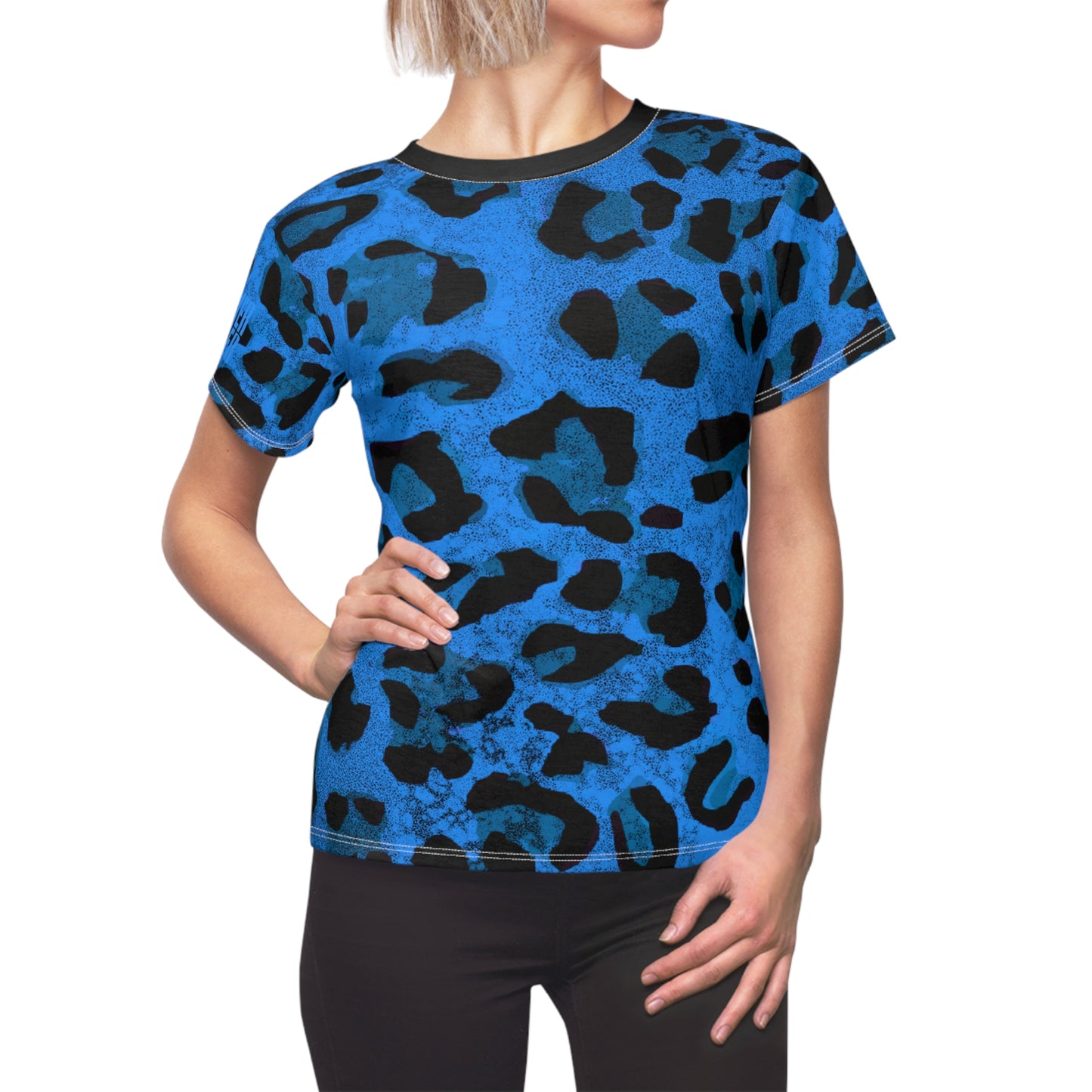 Never Waver Trendy Blue Leopard Print Women's Tee
