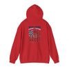 Unisex Heavy Blend™ Hooded Sweatshirt - 'New York Fans Never Waver W Leopard Football' American Pride Design - Never Waver