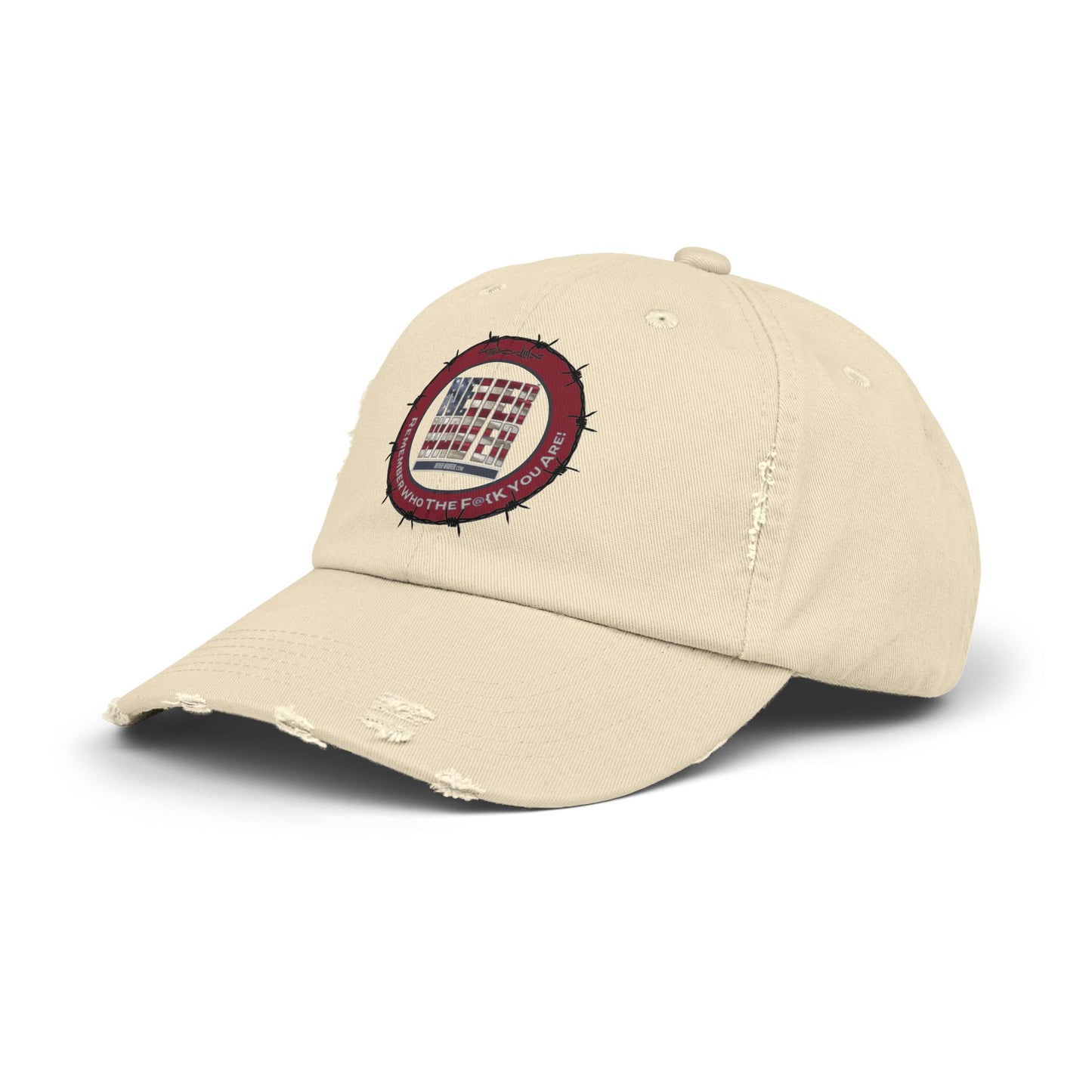Distressed Cap - Never Waver Remember Who The  F@{k You Are -Statement Hat for Everyday Style
