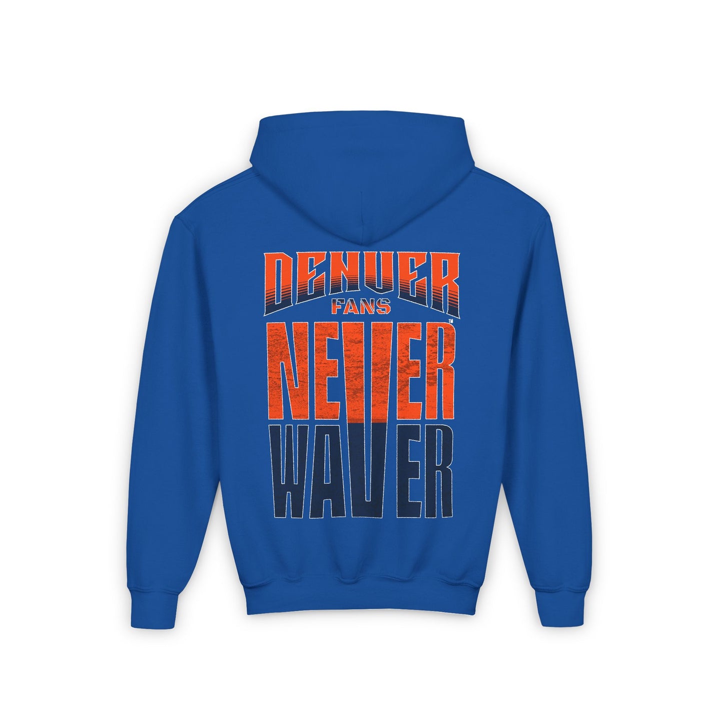 Denver Fans Never Waver Youth Heavy Blend Hooded Sweatshirt - Never Waver