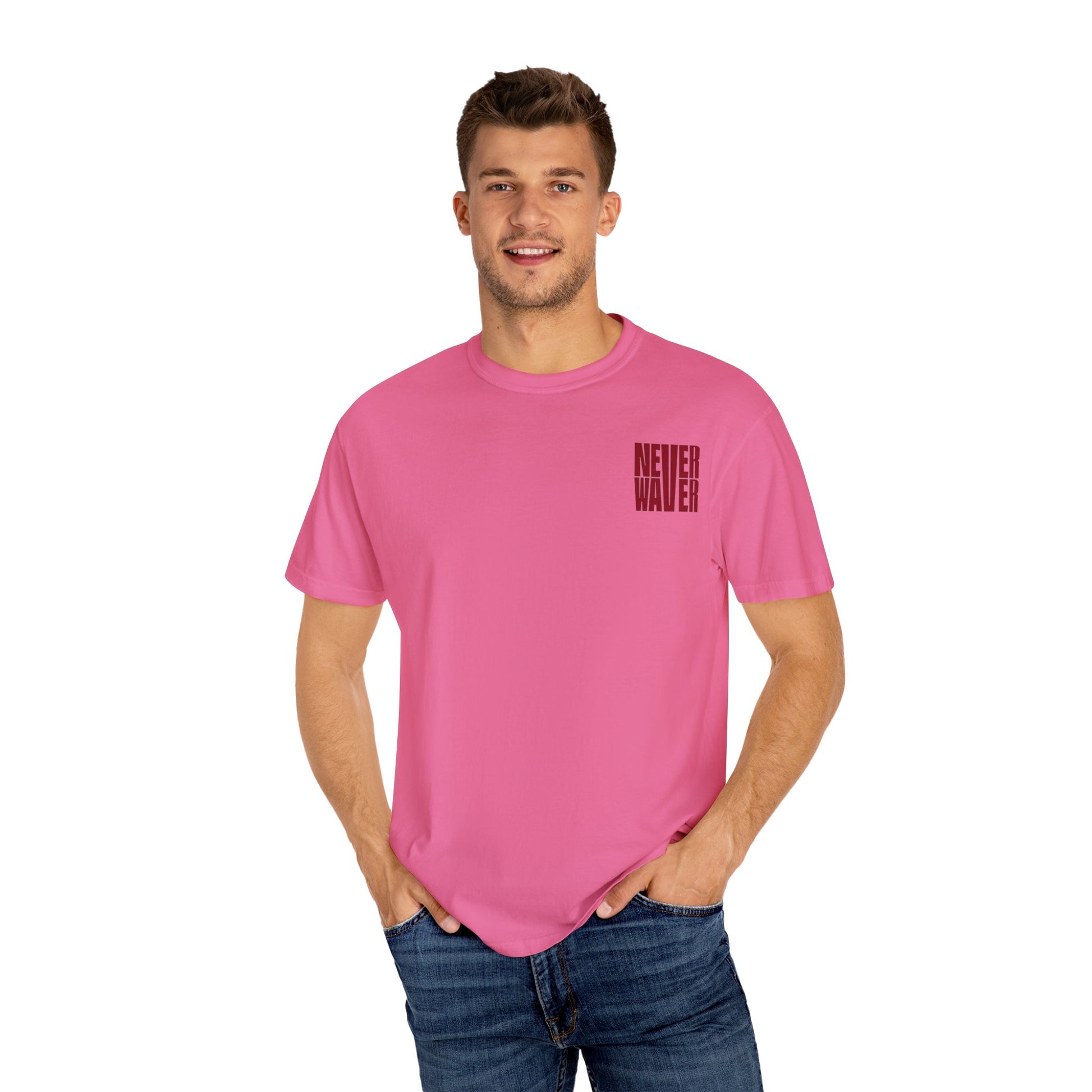 Unisex Garment-Dyed T-Shirt - 'Never Waver Just A Mom Trying Not to Raise A&&holes' Design - Never Waver