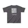 Kids Golf Tee -Never Waver” Jesus a bold, eye-catching design that reflects a steadfast faith and confidence in Christ. - Never Waver