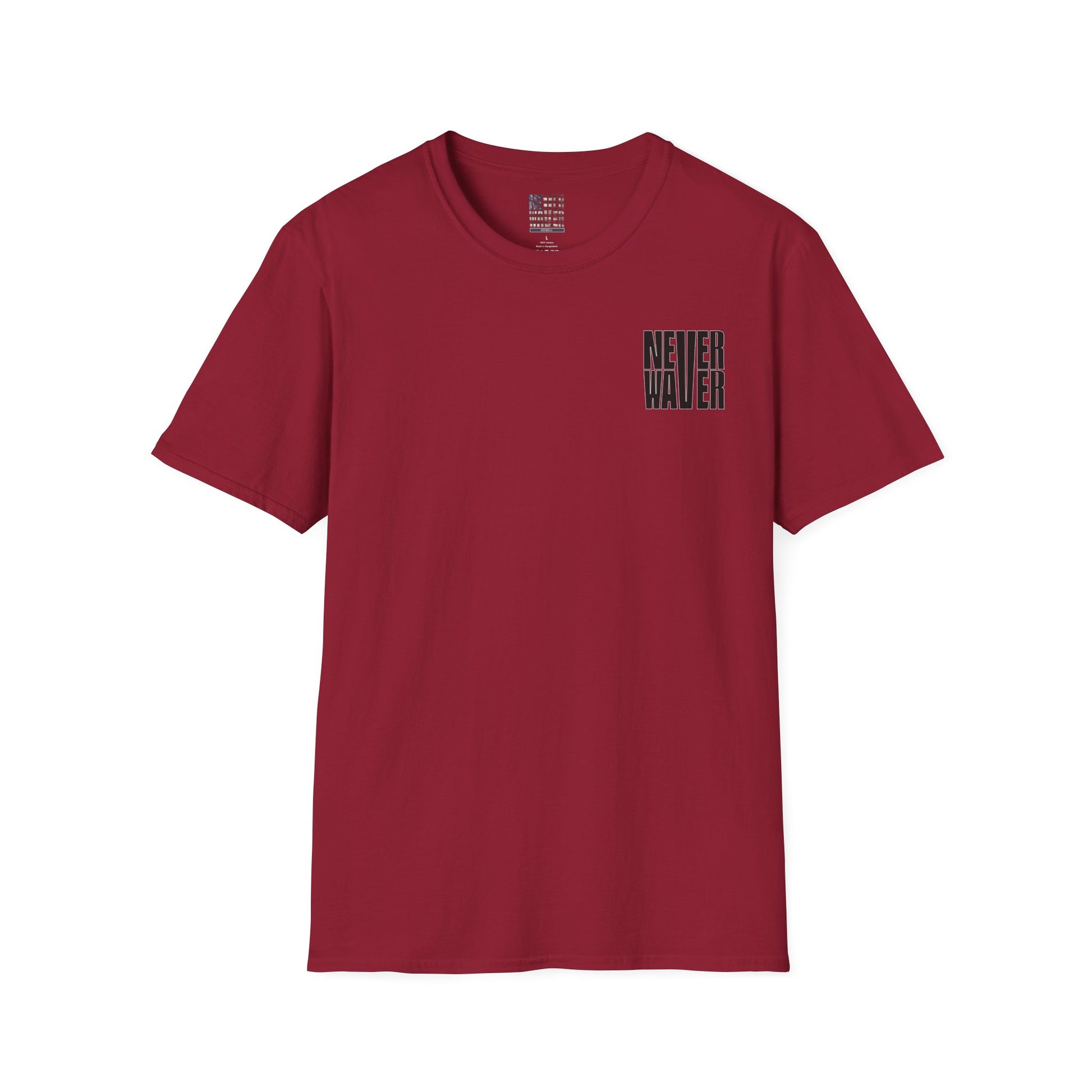 Never Waver” Jesus a bold, eye-catching design that reflects a steadfast faith and confidence in Christ. Unisex Soft style T-Shirt - Never Waver