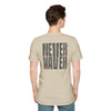 Never Waver” Jesus a bold, eye-catching design that reflects a steadfast faith and confidence in Christ. Unisex Soft style T-Shirt - Never Waver