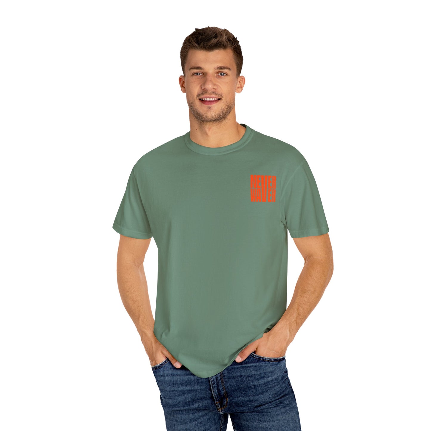Unisex Garment-Dyed T-Shirt - 'Never Waver Oh Honey I am that Mom' Design - Never Waver