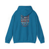 Unisex Heavy Blend™ Hooded Sweatshirt - 'Never Waver' USA Flag Design - Never Waver