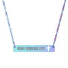 Cutout Cross Bar Necklace — "Never Waver, Believe" Engraved Christian Pendant