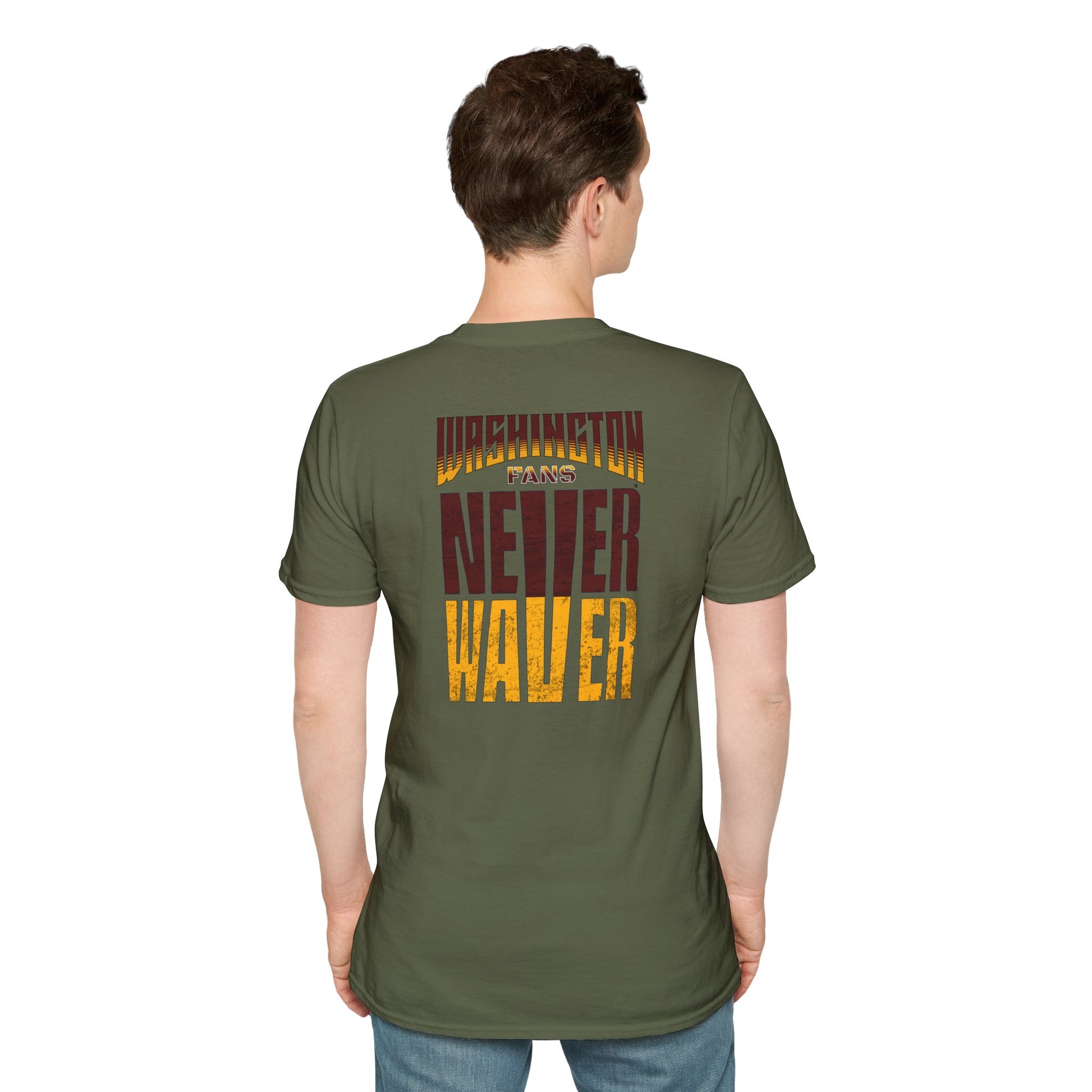 Washington Fans Never Waver Unisex Softstyle T-Shirt - Never Waver