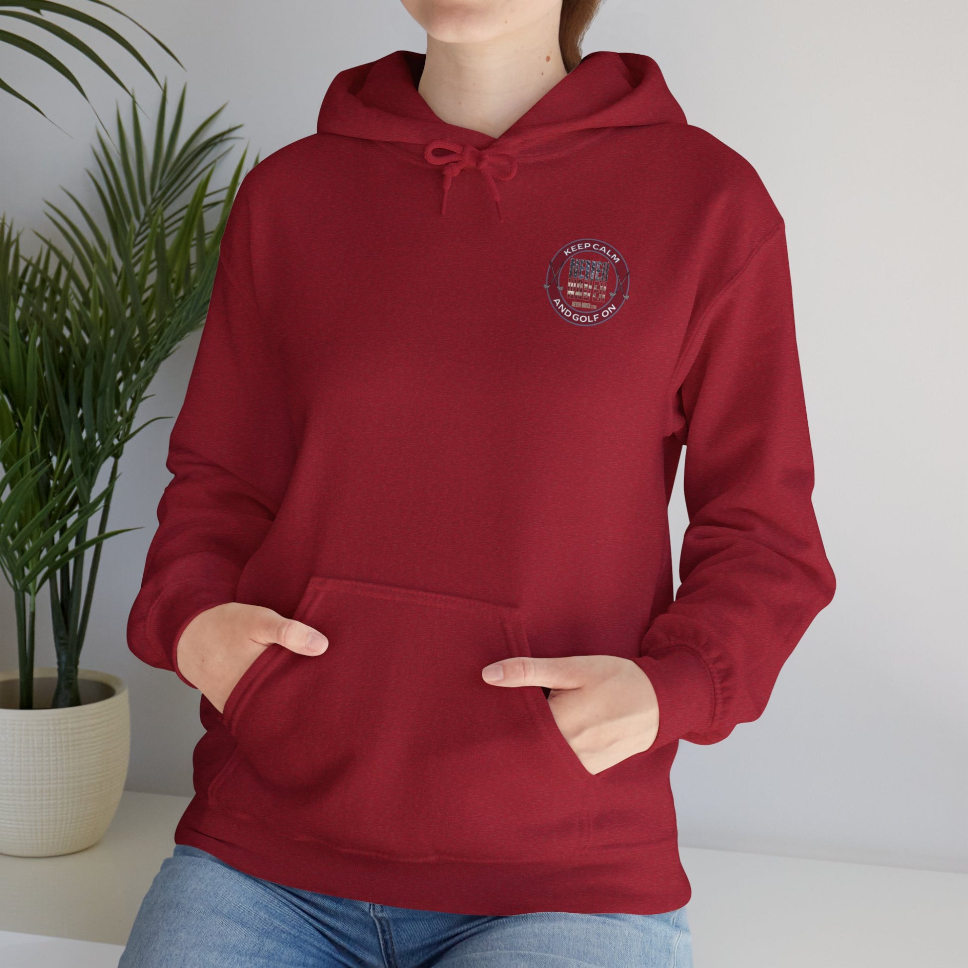Keep Calm Never Waver and Golf On Hoodie - Unisex Heavy Blend™ Sweatshirt - Never Waver