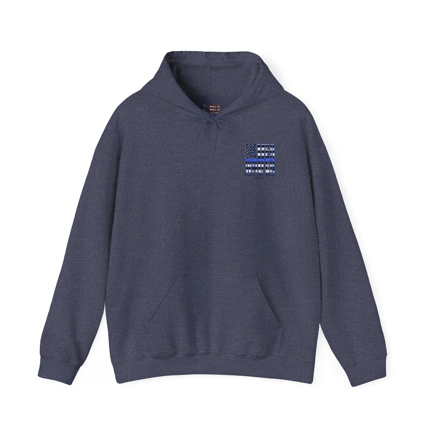 Never Waver Back The Blue Hoodie - Unisex Heavy Blend Sweatshirt - Never Waver