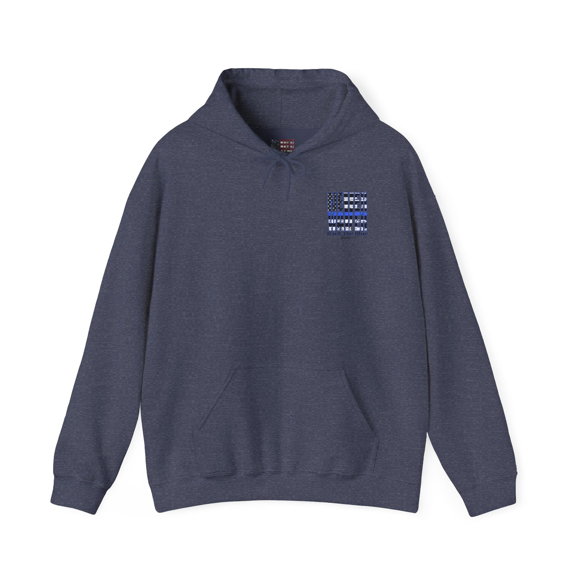 Never Waver Back The Blue Hoodie - Unisex Heavy Blend Sweatshirt - Never Waver